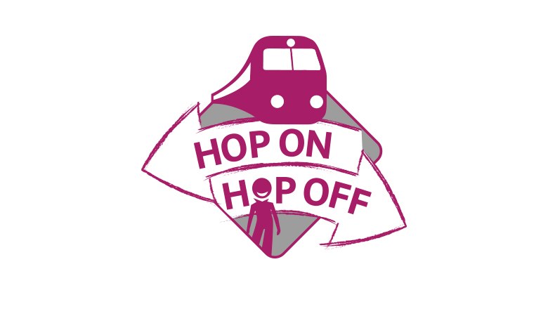 illustriertes Hop-On-Hop-Off Logo