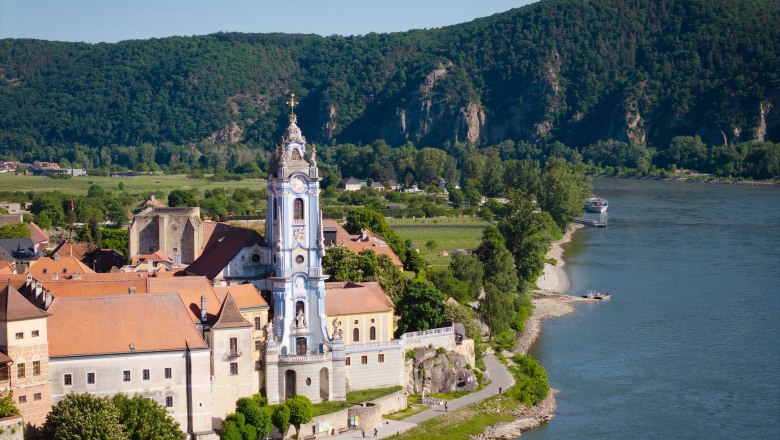 Stift Dürnstein aus der Vogelperspektive